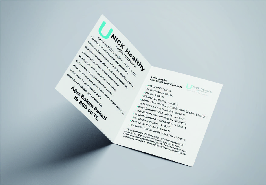 Unick Healty Broşür Basımı Detay