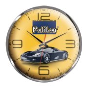 HEKTOR607 KROM METAL DUVAR SAATİ (350 MM)