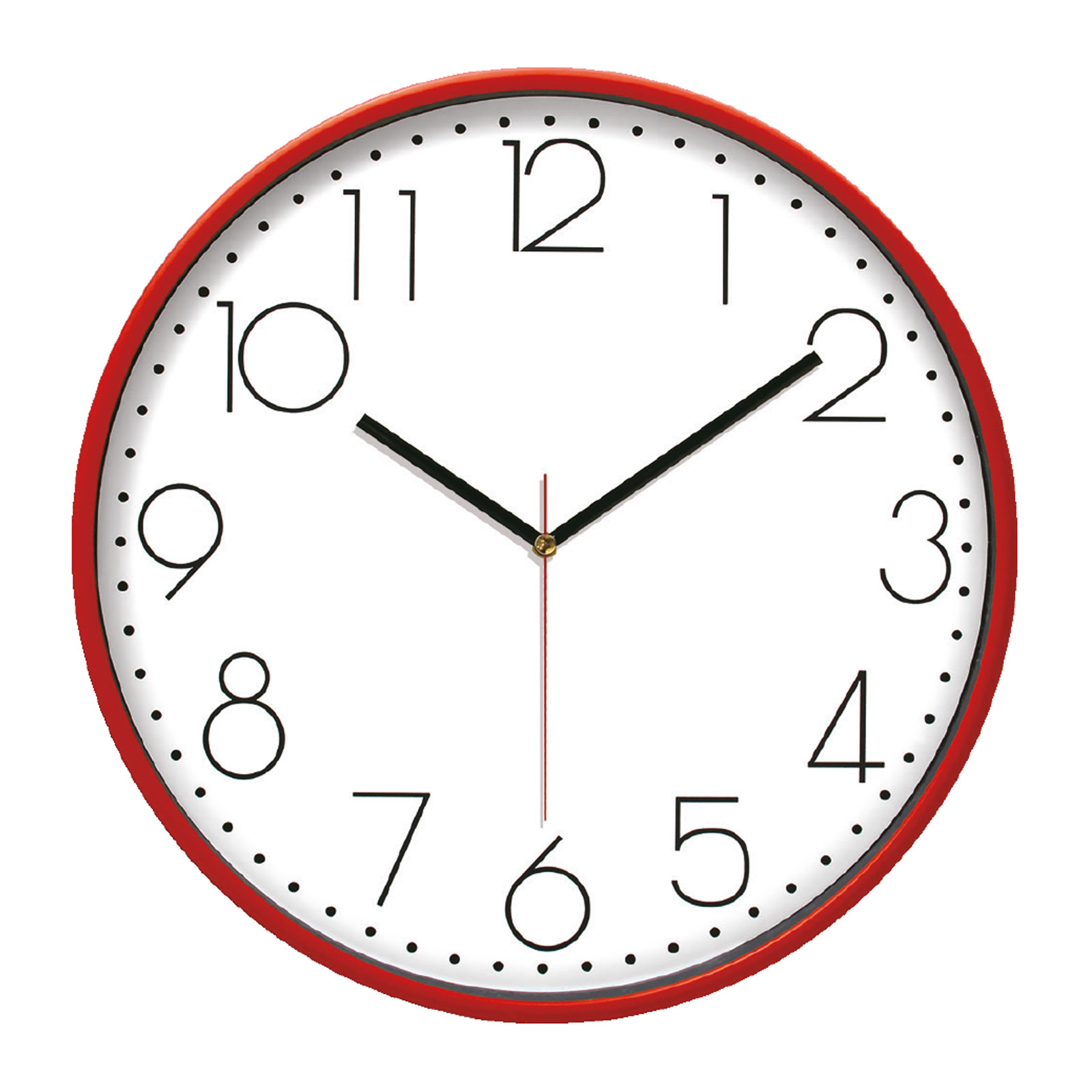 PAN164 KIRMIZI PLASTİK ÇERÇEVE DUVAR SAATİ (380 MM)