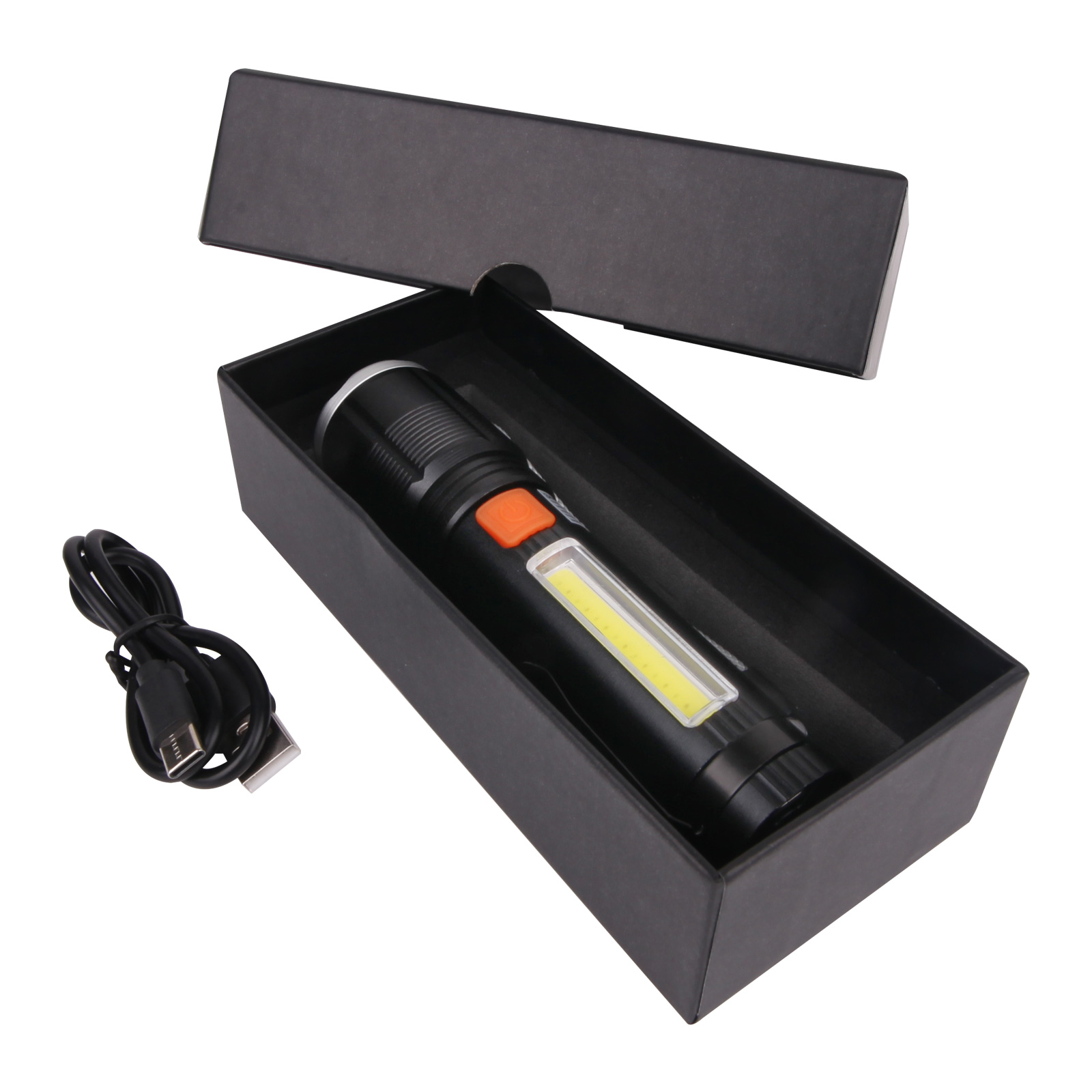 ARSUZ SİYAH 4 MODLU ŞARJ EDİLEBİLİR LED EL FENERİ