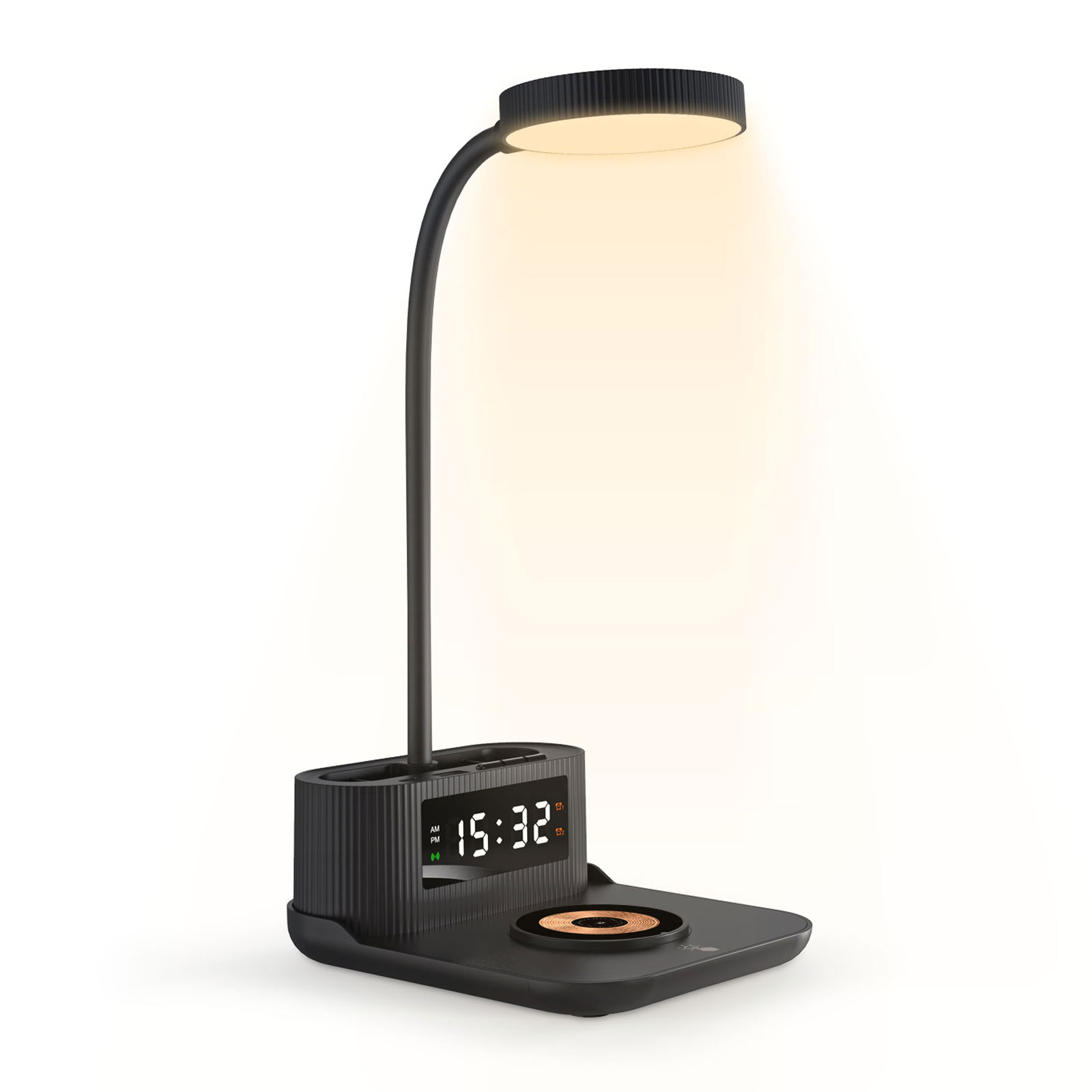 ŞAFAK SİYAH MASAÜSTÜ KABLOSUZ ŞARJ STANDI