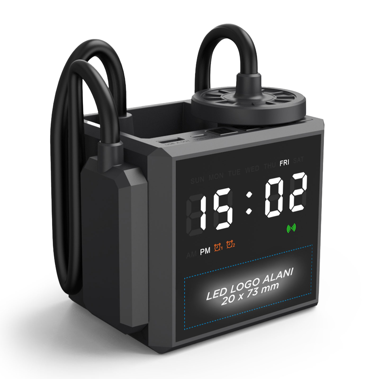 YAKAMOZ SİYAH MASAÜSTÜ KABLOSUZ ŞARJ STANDI